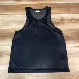 TOPMAN Tank Top Mens XS Black Mesh Tank Top Jersey Athletic Sleeveless Shirt